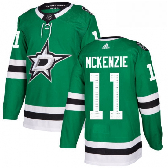 Mens Adidas Dallas Stars 11 Curtis McKenzie Authentic Green Home NHL Jersey