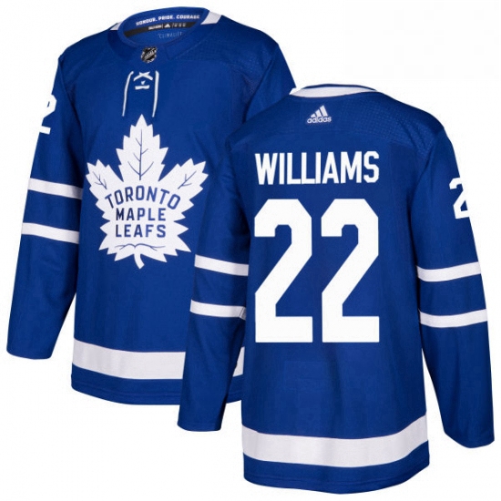 Mens Adidas Toronto Maple Leafs 22 Tiger Williams Authentic Royal Blue Home NHL Jersey