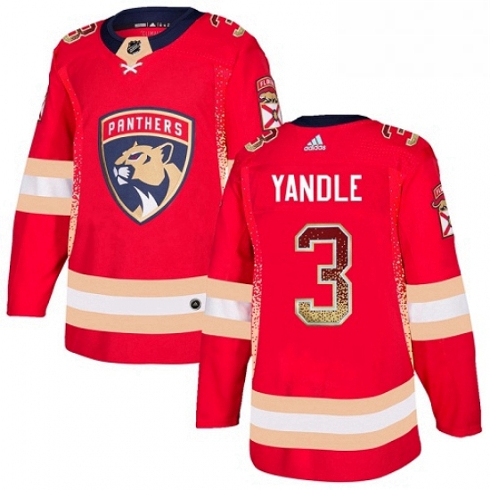 Mens Adidas Florida Panthers 3 Keith Yandle Authentic Red Drift Fashion NHL Jersey