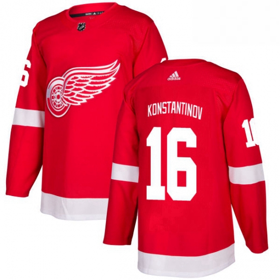 Mens Adidas Detroit Red Wings 16 Vladimir Konstantinov Authentic Red Home NHL Jersey