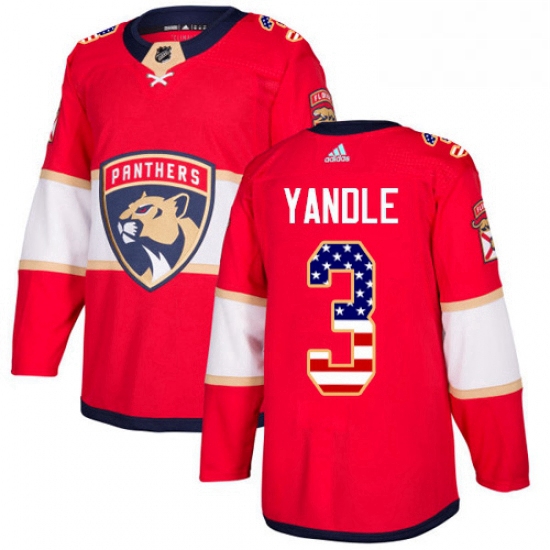 Mens Adidas Florida Panthers 3 Keith Yandle Authentic Red USA Flag Fashion NHL Jersey