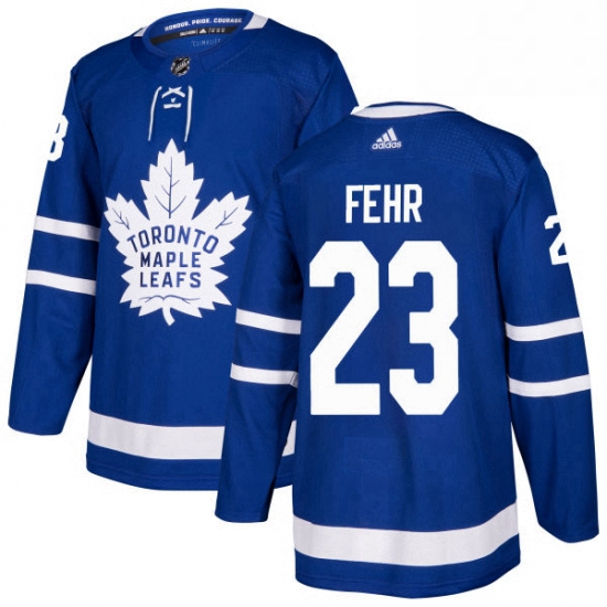 Mens Adidas Toronto Maple Leafs 23 Eric Fehr Authentic Royal Blue Home NHL Jersey