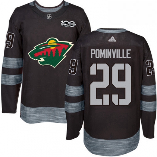 Adidas Minnesota Wild 29 Jason Pominville Black 1917 2017 100th Anniversary Stitched NHL Jersey