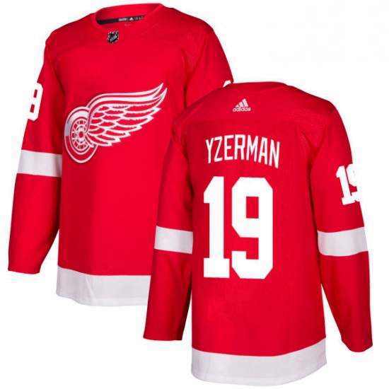 Mens Adidas Detroit Red Wings 19 Steve Yzerman Authentic Red Home NHL Jersey