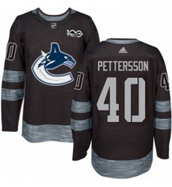 Mens Adidas Vancouver Canucks 40 Elias Pettersson Black 1917 2017 100th Anniversary Stitched NHL Jer