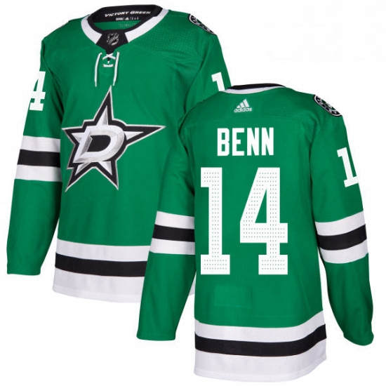 Mens Adidas Dallas Stars 14 Jamie Benn Authentic Green Home NHL Jersey