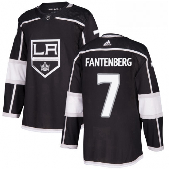 Mens Adidas Los Angeles Kings 7 Oscar Fantenberg Authentic Black Home NHL Jersey