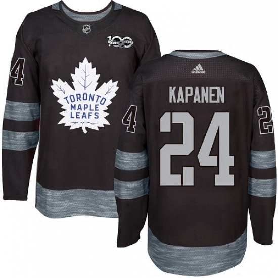 Mens Adidas Toronto Maple Leafs 24 Kasperi Kapanen Authentic Black 1917 2017 100th Anniversary NHL J