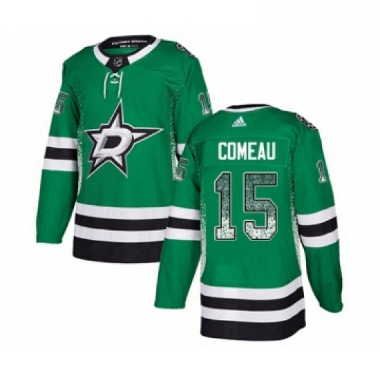 Mens Adidas Dallas Stars 15 Blake Comeau Authentic Green Drift Fashion NHL Jersey