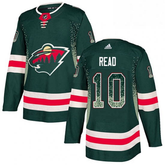 Mens Adidas Minnesota Wild 10 Matt Read Authentic Green Drift Fashion NHL Jersey