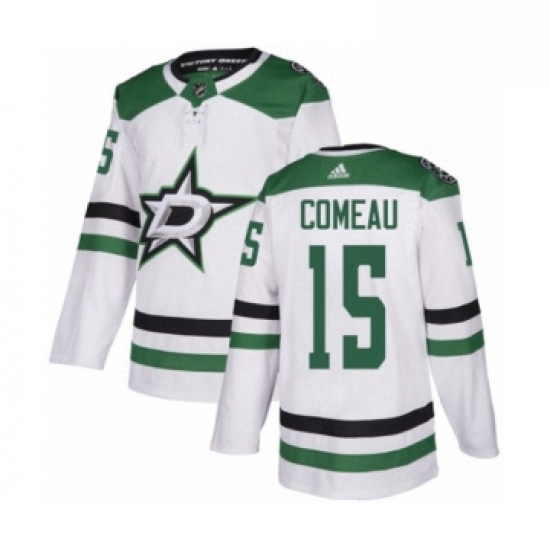 Mens Adidas Dallas Stars 15 Blake Comeau Authentic White Away NHL Jersey