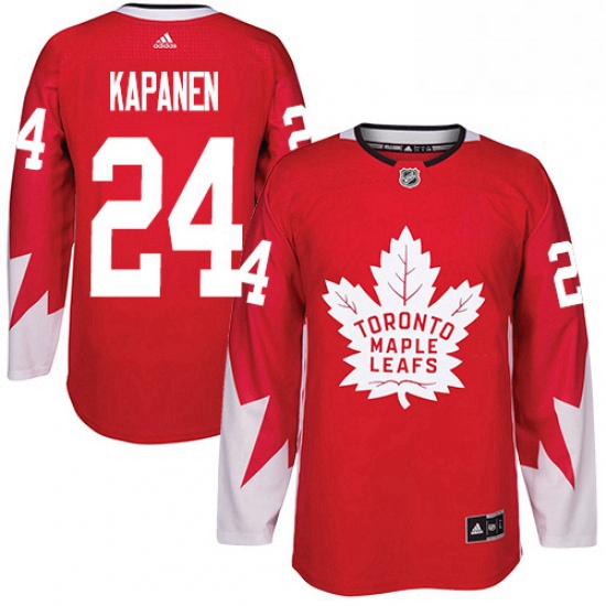 Mens Adidas Toronto Maple Leafs 24 Kasperi Kapanen Authentic Red Alternate NHL Jersey