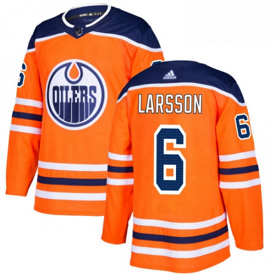 Mens Adidas Edmonton Oilers 6 Adam Larsson Authentic Orange Home NHL Jersey