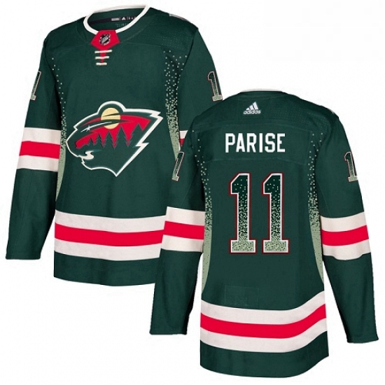 Mens Adidas Minnesota Wild 11 Zach Parise Authentic Green Drift Fashion NHL Jersey