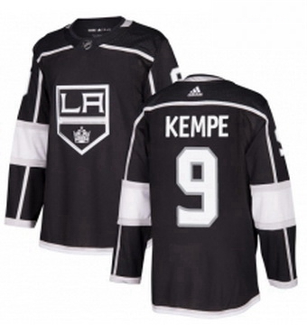 Mens Adidas Los Angeles Kings 9 Adrian Kempe Authentic Black Home NHL Jersey