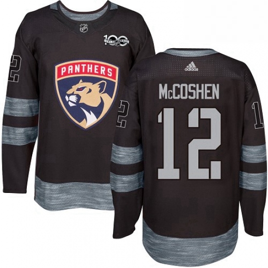 Mens Adidas Florida Panthers 12 Ian McCoshen Authentic Black 1917 2017 100th Anniversary NHL Jersey