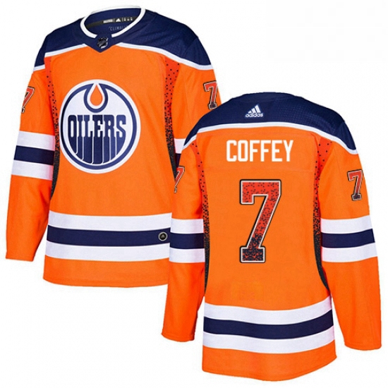 Mens Adidas Edmonton Oilers 7 Paul Coffey Authentic Orange Drift Fashion NHL Jersey