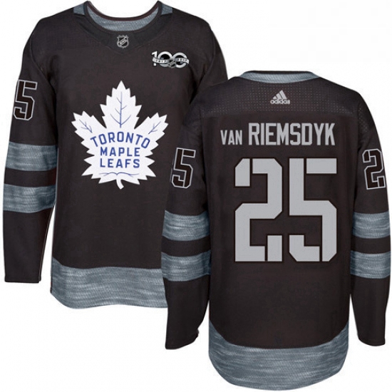 Mens Adidas Toronto Maple Leafs 25 James Van Riemsdyk Authentic Black 1917 2017 100th Anniversary NH