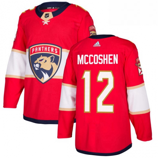 Mens Adidas Florida Panthers 12 Ian McCoshen Authentic Red Home NHL Jersey