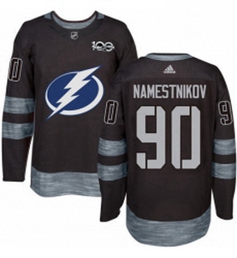 Mens Adidas Tampa Bay Lightning 90 Vladislav Namestnikov Authentic Black 1917 2017 100th Anniversary