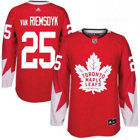 Mens Adidas Toronto Maple Leafs 25 James Van Riemsdyk Authentic Red Alternate NHL Jersey