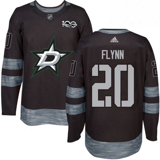 Mens Adidas Dallas Stars 20 Brian Flynn Authentic Black 1917 2017 100th Anniversary NHL Jersey