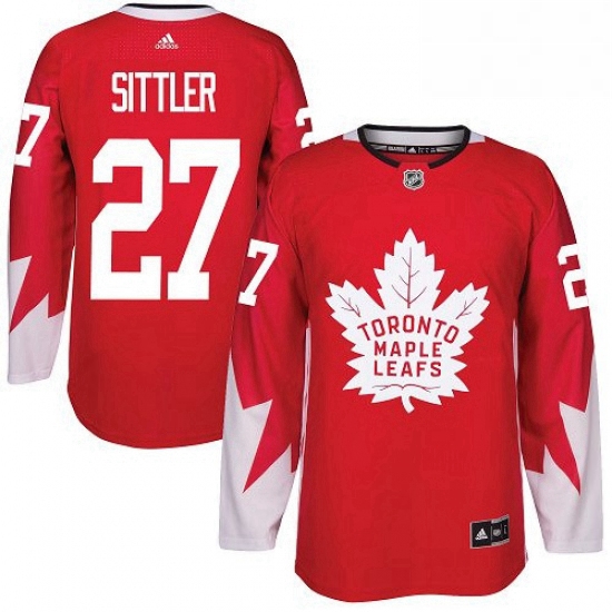 Mens Adidas Toronto Maple Leafs 27 Darryl Sittler Authentic Red Alternate NHL Jersey