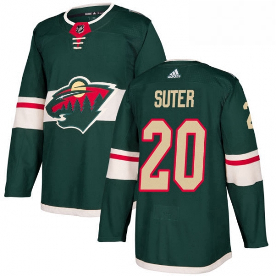 Mens Adidas Minnesota Wild 20 Ryan Suter Premier Green Home NHL Jersey