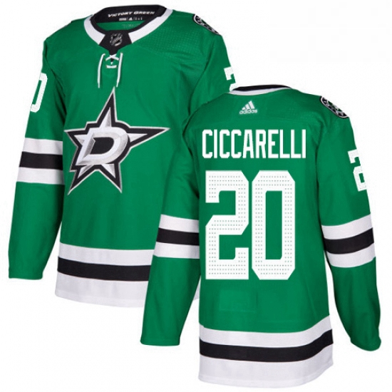 Mens Adidas Dallas Stars 20 Dino Ciccarelli Authentic Green Home NHL Jersey