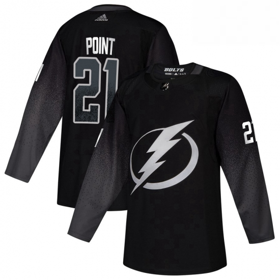 Mens Tampa Bay Lightning 21 Brayden Point adidas Alternate Authentic Player Jersey Black