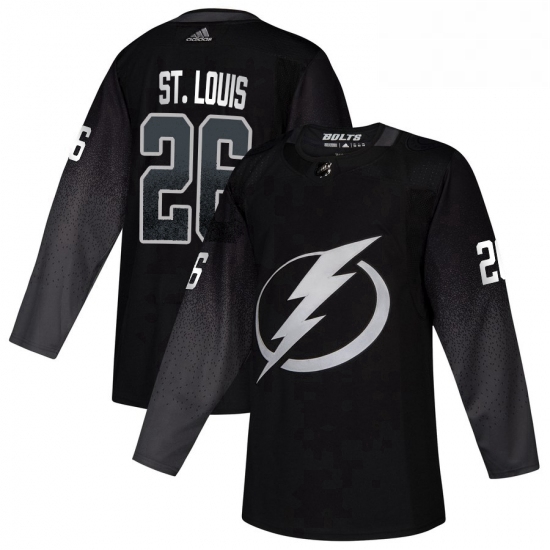 Mens Tampa Bay Lightning 26 Martin St Louis adidas Alternate Authentic Player Jersey Black