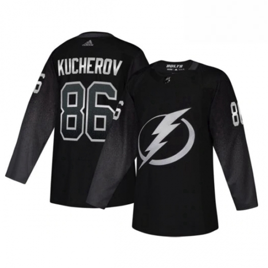 Mens Tampa Bay Lightning 86 Nikita Kucherov adidas Alternate Authentic Player Jersey Black