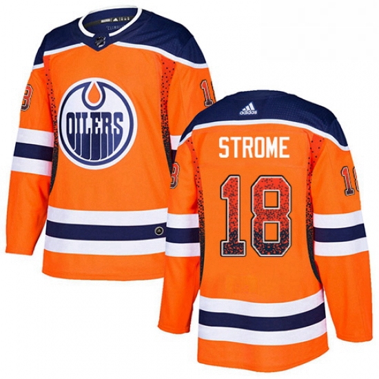 Mens Adidas Edmonton Oilers 18 Ryan Strome Authentic Orange Drift Fashion NHL Jersey