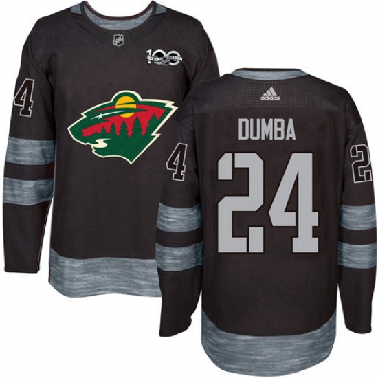 Mens Adidas Minnesota Wild 24 Matt Dumba Premier Black 1917 2017 100th Anniversary NHL Jersey