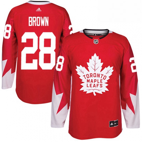 Mens Adidas Toronto Maple Leafs 28 Connor Brown Premier Red Alternate NHL Jersey