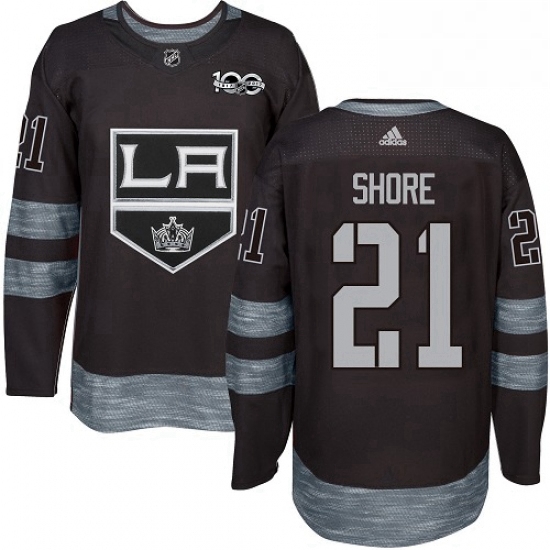 Mens Adidas Los Angeles Kings 21 Nick Shore Authentic Black 1917 2017 100th Anniversary NHL Jersey