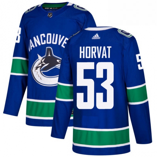 Mens Adidas Vancouver Canucks 53 Bo Horvat Authentic Blue Home NHL Jersey