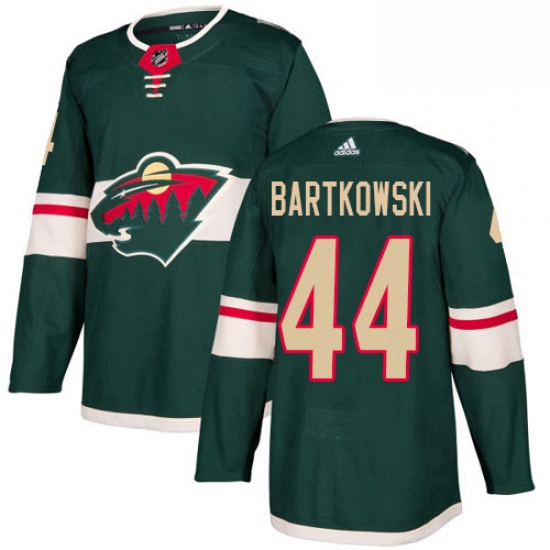 Mens Adidas Minnesota Wild 44 Matt Bartkowski Premier Green Home NHL Jersey