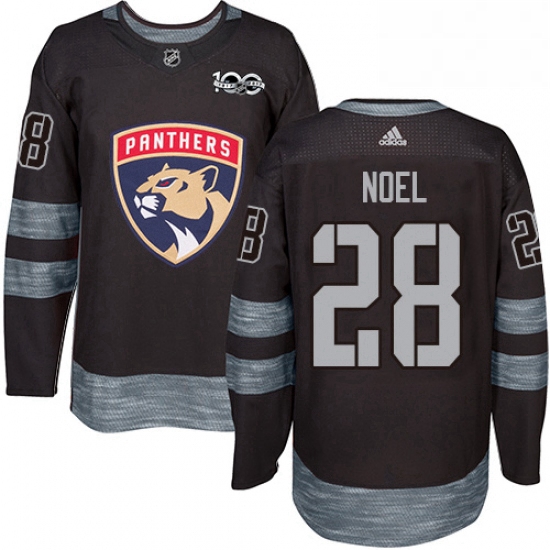 Mens Adidas Florida Panthers 28 Serron Noel Authentic Black 1917 2017 100th Anniversary NHL Jersey