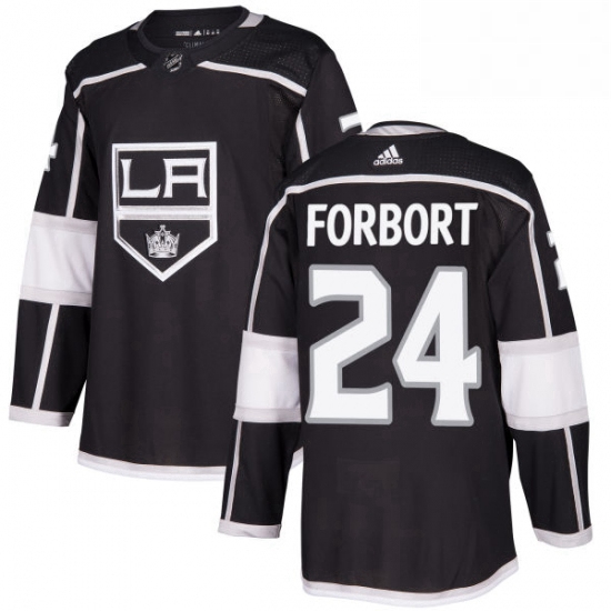 Mens Adidas Los Angeles Kings 24 Derek Forbort Authentic Black Home NHL Jersey