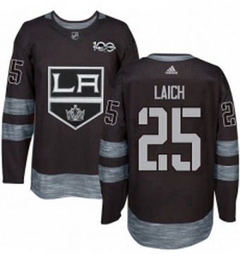 Mens Adidas Los Angeles Kings 25 Brooks Laich Authentic Black 1917 2017 100th Anniversary NHL Jersey