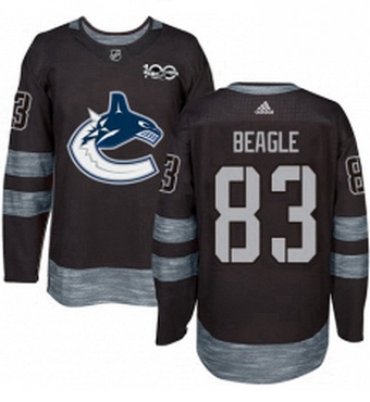 Mens Adidas Vancouver Canucks 83 Jay Beagle Authentic Black 1917 2017 100th Anniversary NHL Jersey