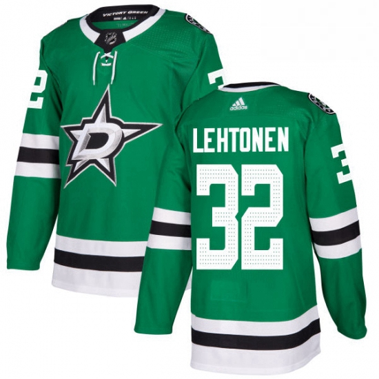 Mens Adidas Dallas Stars 32 Kari Lehtonen Authentic Green Home NHL Jersey