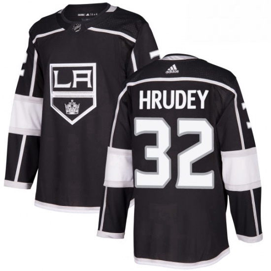 Mens Adidas Los Angeles Kings 32 Kelly Hrudey Authentic Black Home NHL Jersey