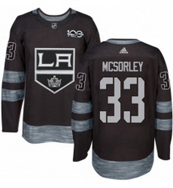 Mens Adidas Los Angeles Kings 33 Marty Mcsorley Authentic Black 1917 2017 100th Anniversary NHL Jers