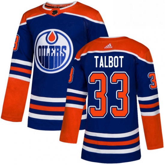 Mens Adidas Edmonton Oilers 33 Cam Talbot Premier Royal Blue Alternate NHL Jersey