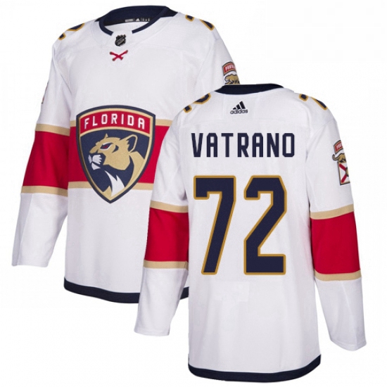 Mens Adidas Florida Panthers 72 Frank Vatrano Authentic White Away NHL Jersey