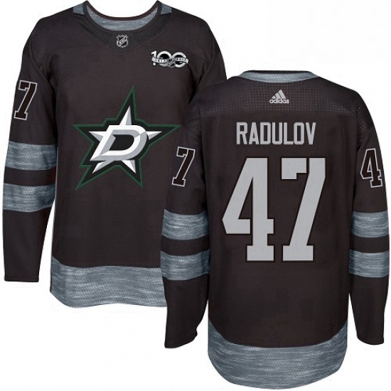 Mens Adidas Dallas Stars 47 Alexander Radulov Authentic Black 1917 2017 100th Anniversary NHL Jersey