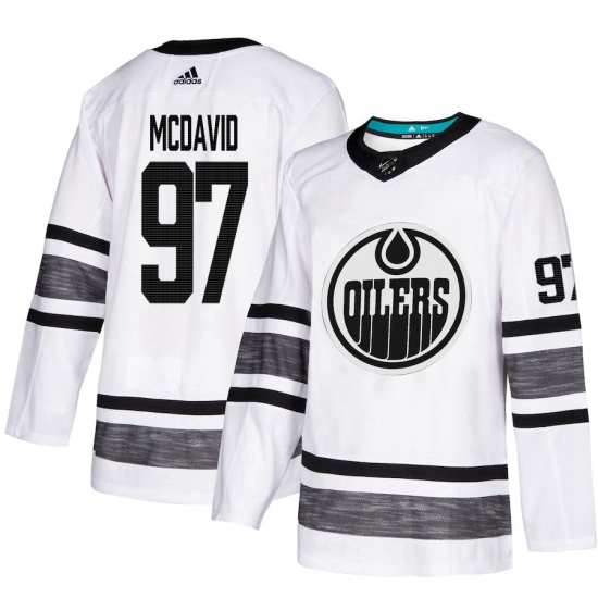 Mens Adidas Edmonton Oilers 97 Connor McDavid White 2019 All Star Game Parley Authentic Stitched NHL