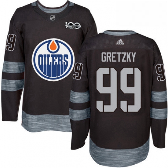 Mens Adidas Edmonton Oilers 99 Wayne Gretzky Authentic Black 1917 2017 100th Anniversary NHL Jersey